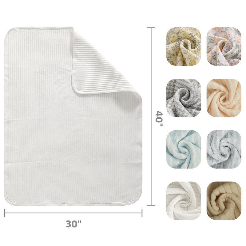 NTBAY Jersey Cotton Quilted Toddler Blanket, Breathable and Warm for Boys and Girls Baby Blanket, 30x40 Inches, White Stripe - Image 3